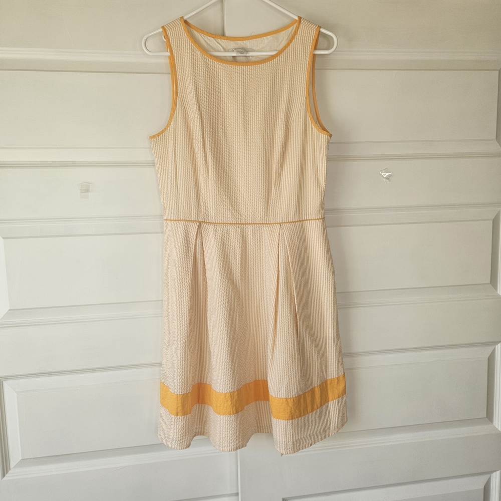 Jessica Simpson Orange & White Seersucker Fit & Flare Dress - Size 12